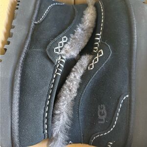 UGG Ansley Suede Shearling Slip-On Loafers